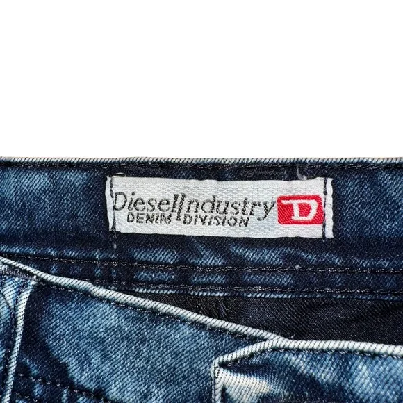 Diesel Denim Jeans Acid Wash Blue Designer Pockets Accents Mens Size 34 vintage - Picture 3 of 11